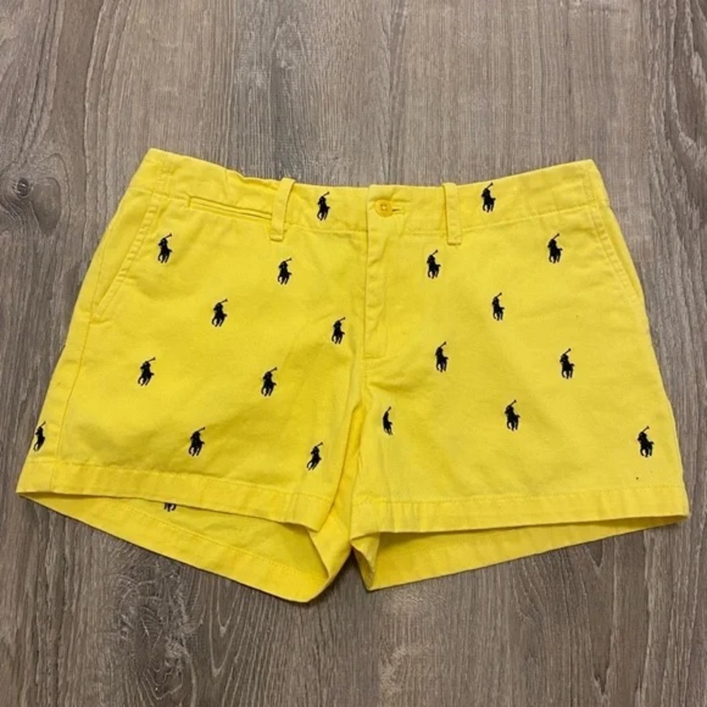 Polo by Ralph Lauren Yellow Embroidered Women's Shorts
